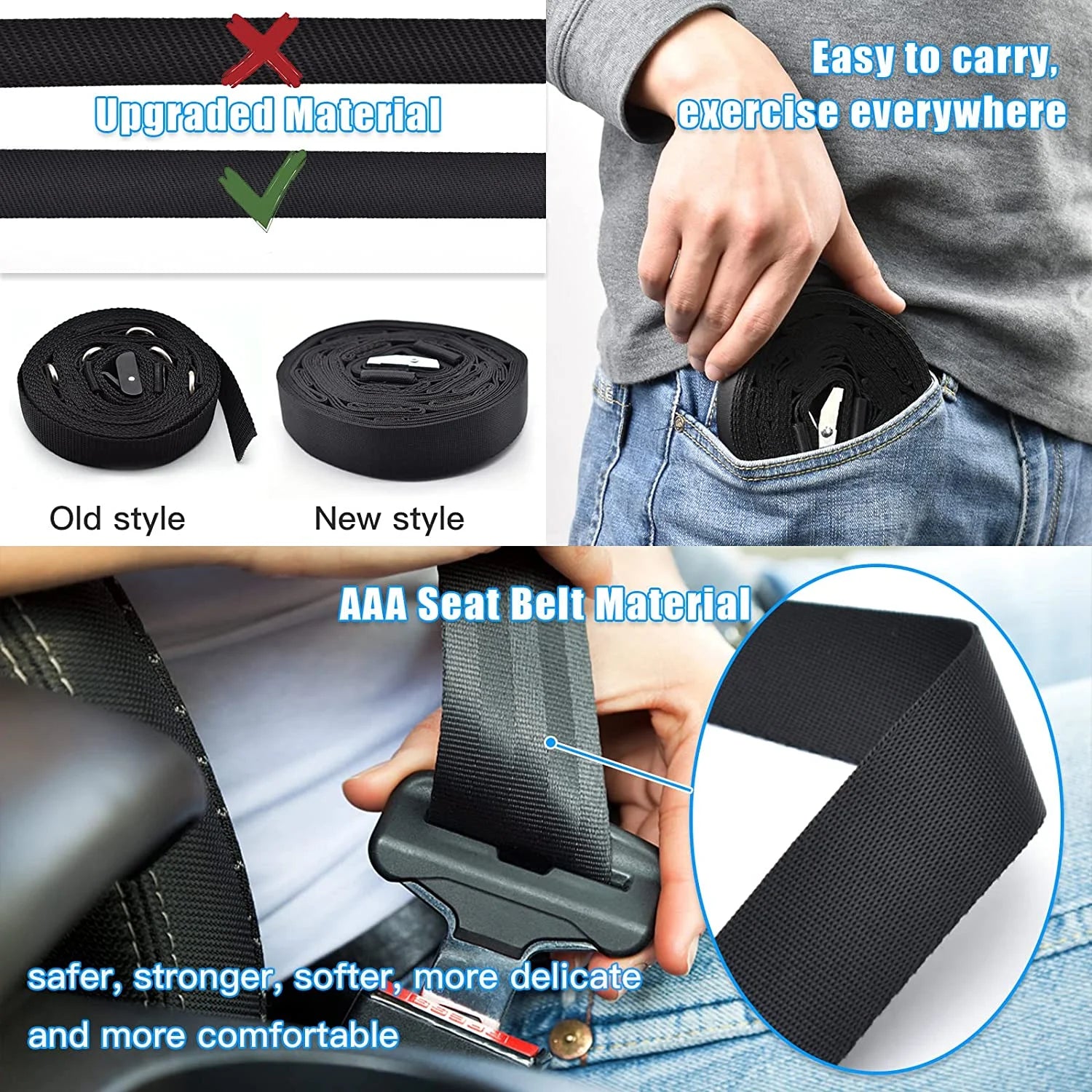 Door Anchor Strap for Resistance Bands Exercises, Multi Point Anchor Gym Attachment for Home Fitness, Portable Door Band Resistance Workout Equipment, Easy to Install, Punch-Free, Nail-Free